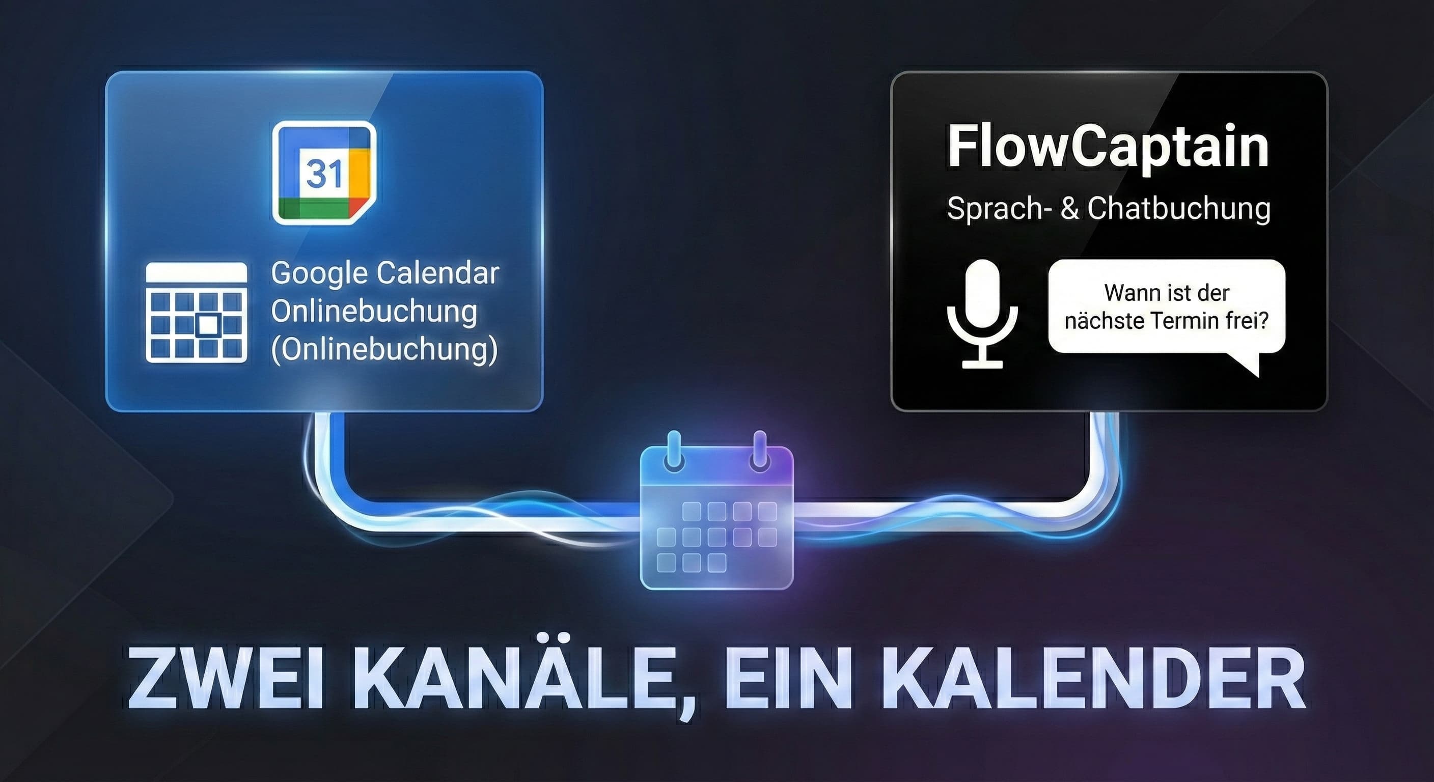 Cover Image for Google Calendar Buchungsseite + FlowCaptain: Zwei Kanäle, ein Kalender